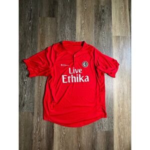 Ethika soccer Jersey Mens XL Red Excellent Live Ethika Graphic Henley Shirt